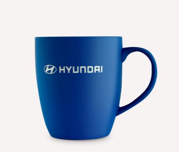 Кружка с покрытием софт-тач и лого "hyundai", синяя